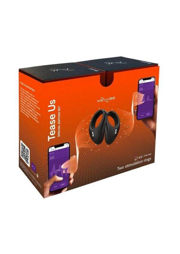 We-Vibe Tease Us App Compatible Bond/Bond Stimulation Ring Special Edition Set - Black