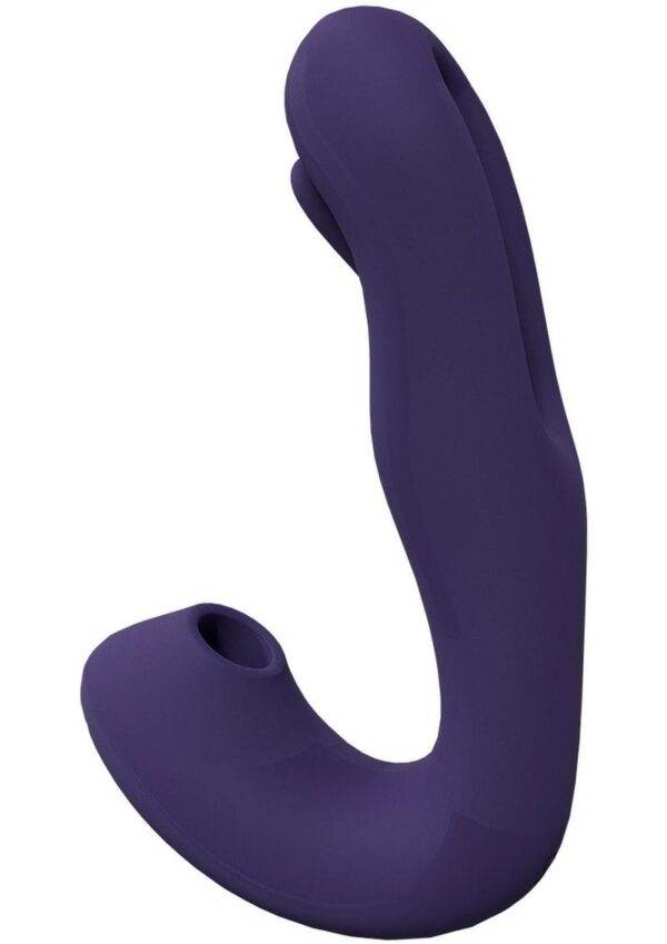 Vive YUNA Rechargeable Silicone Triple Motor Air Wave Vibrator with G-Spot Flapping Stimulation Vibrator - Purple - Image 4
