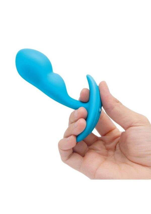 B-Vibe P-Spot Rechargeable Silicone Snug Plug with Remote Control 95g - Blue - Image 4