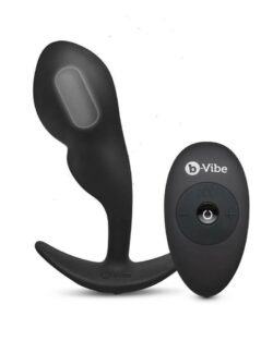 B-Vibe P-Spot Rechargeable Silicone Snug Plug with Remote Control 145g - Black