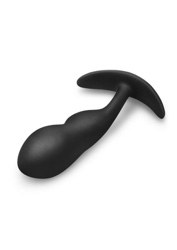 B-Vibe P-Spot Rechargeable Silicone Snug Plug with Remote Control 145g - Black - Image 3