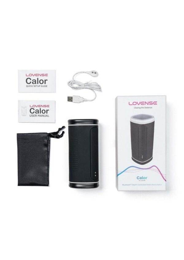Lovense Calor Rechargeable Bluetooth Stroker with Remote Control - Black - Image 3