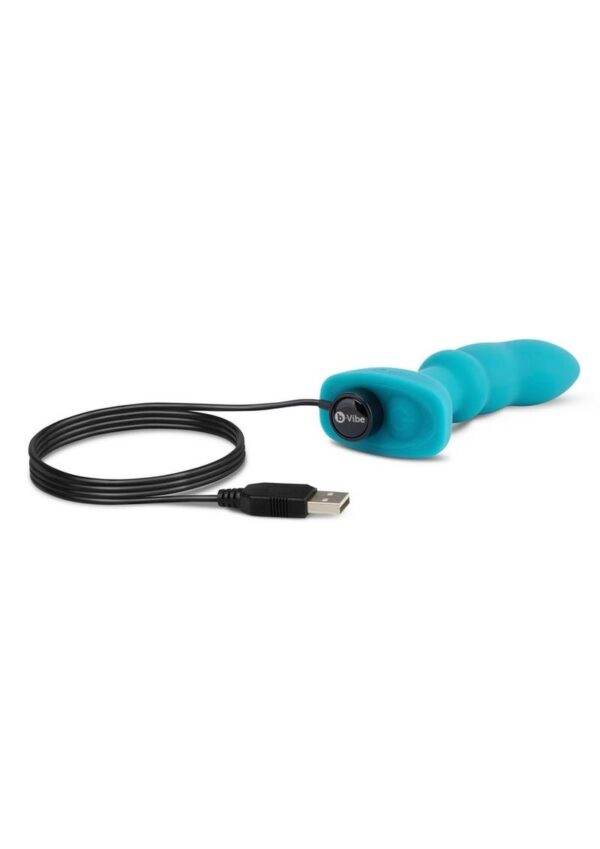 B-Vibe Remote Control Rimming P-Spot Rechargeable Silicone Plug - Teal - Image 3