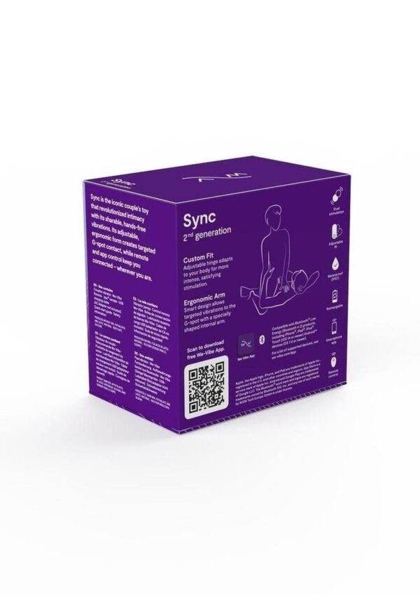 We-Vibe Sync 2nd Generation Rechargeable Silicone Couples Vibrator with Remote Control - Purple - Image 4