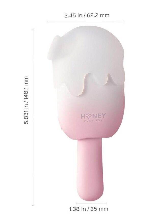 Bite Me Sucking Tapping and Vibrating Silicone Rechargeable Cream Pop Stimulator - Pink/White - Image 4
