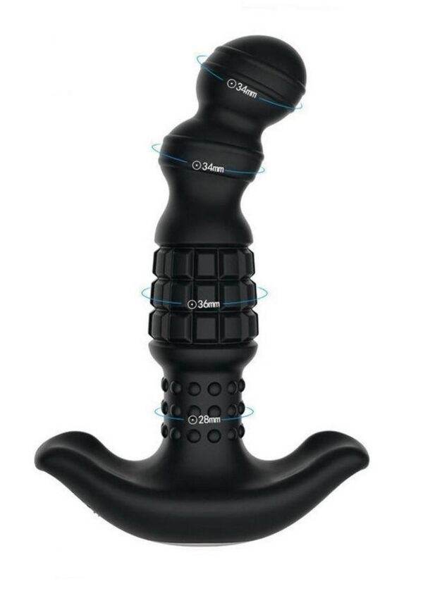 Pineapple Man Rolling Bead Vibrating Rechargeable Silicone Prostate Massager - Black - Image 4