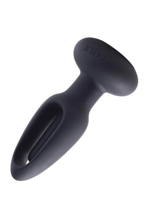 Snuggy Tapping Rechargeable Silicone Prostate Massager Butt Plug Anal Vibrator - Black - Image 3