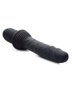 Master Series Vibrating and Thrusting Rechargeable Silicone Dildo - Black