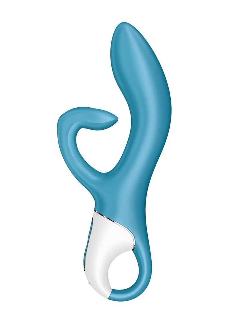Satisfyer Embrace Me Silicone Rechargeable Rabbit Vibrator with Clitoral Stimulation - Turquoise