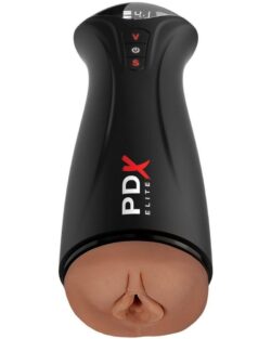 PDX Elite Fuck-Gasm Rechargeable Male Masturbator - Black/Caramel