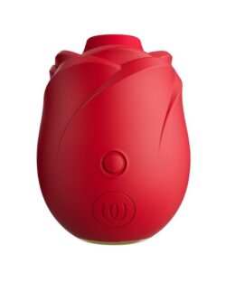 Womanizer Rose Rechargeable Silicone Air Pulse Clitoral Vibrator - Red/Gold