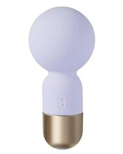 Pokewan Pocket Mini Vibrating Silicone Rechargeable Wand Massager - Purple/Rose Gold