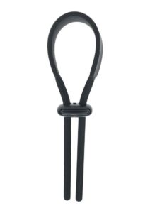 Levelz Wide Adjustable Silicone Lasso Cock Ring - 5mm - Black