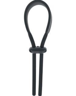 Levelz Wide Adjustable Silicone Lasso Cock Ring - 5mm - Black